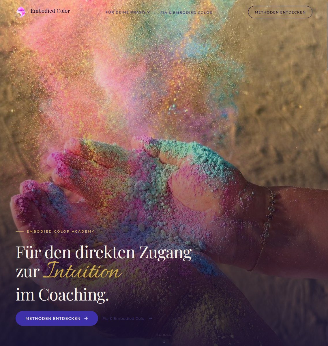 Startseite der Embodied Color Academy